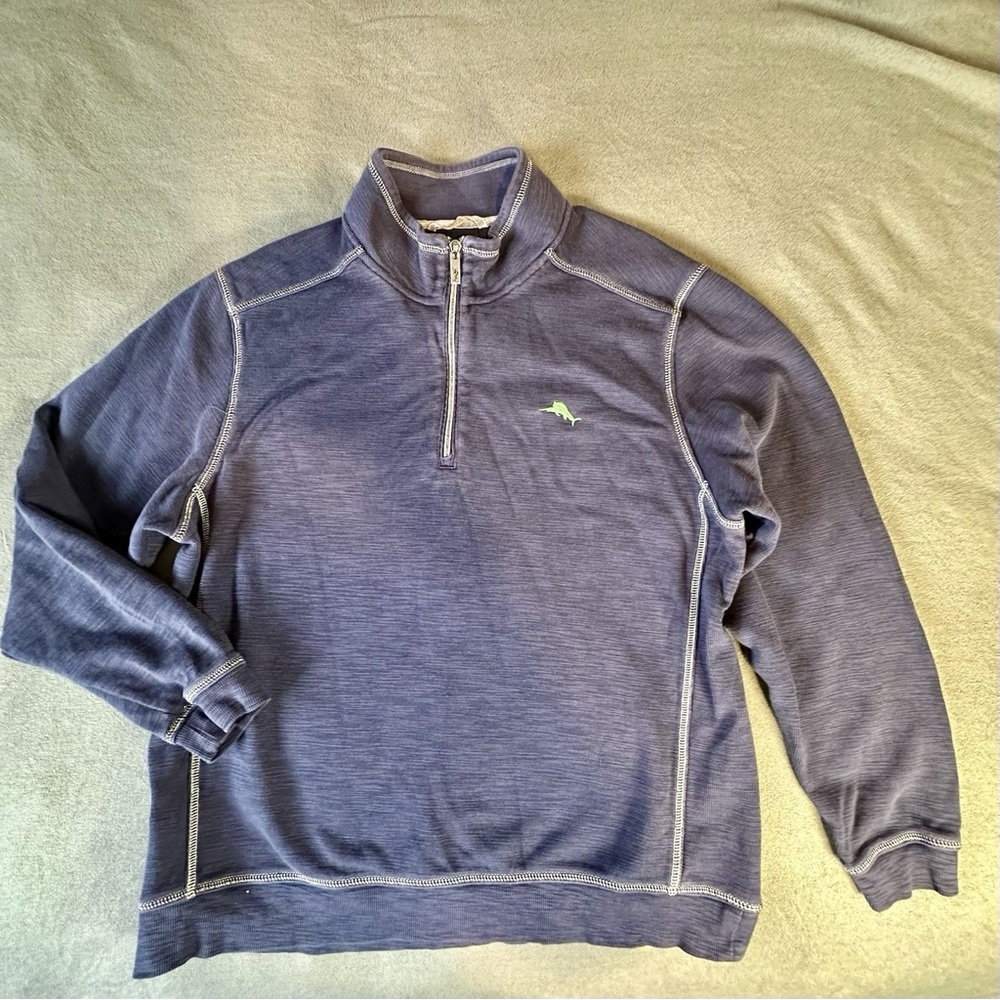 Tommy Bahama Men's Half Zi Pullover in Blue. Size XL